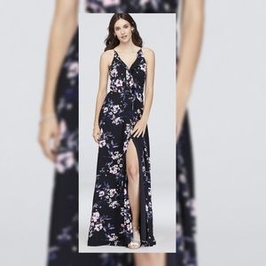 Printed Spaghetti Strap Wrap Dress with Ruffles

L